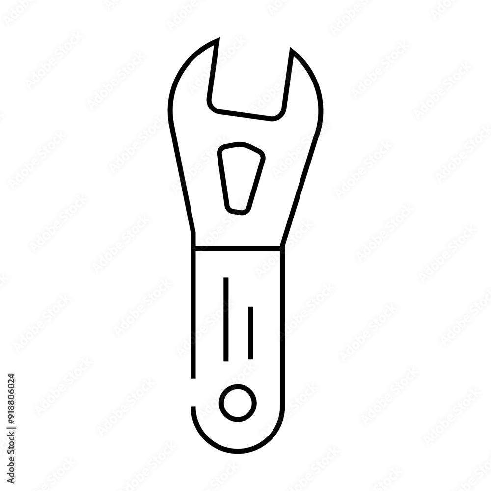 cone wrench line icon vector. cone wrench sign. isolated contour symbol black illustration cone wrench line icon vector. cone wrench sign. isolated contour symbol black illustration