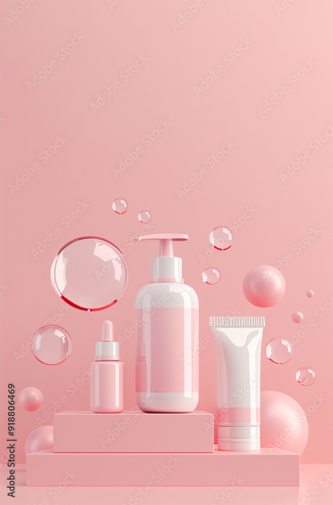 skincare product display pastel skincare product display pastel