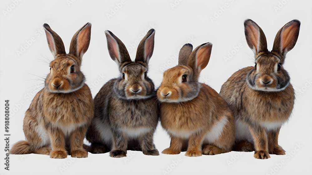Set of rabbits animal group Set of rabbits animal group