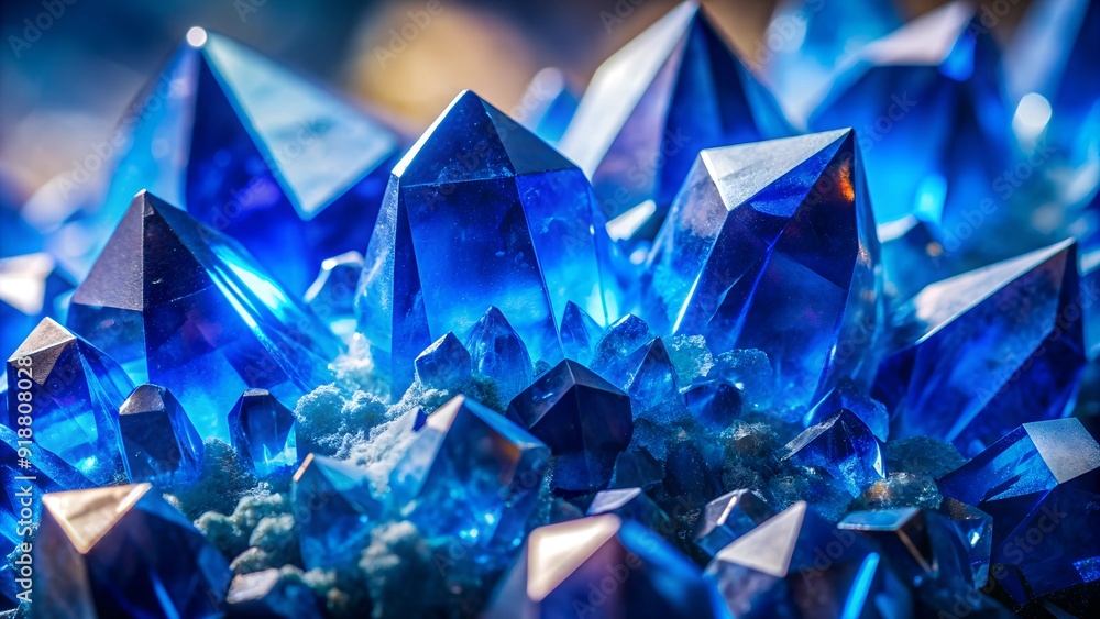 Sharp-Edged Blue Crystal Formation in Cobalt and Sapphire Tones Sharp-Edged Blue Crystal Formation in Cobalt and Sapphire Tones