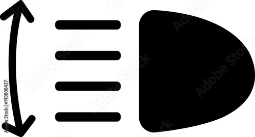 Headlight, light indicator dashboard Flat icon. Vector high beam. Car light symbol. Vehicle dashboard indicator include high and low beam and adjustable headlight isolated on transparent background.