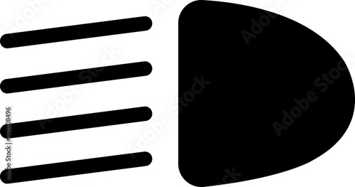 Headlight, light indicator dashboard Flat icon. Vector high beam. Car light symbol. Vehicle dashboard indicator include high and low beam and adjustable headlight isolated on transparent background.