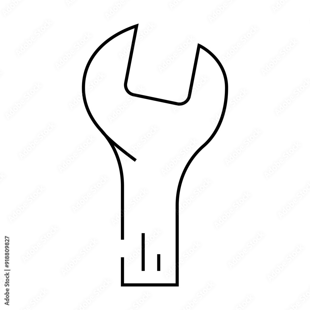 combination wrench line icon vector. combination wrench sign. isolated contour symbol black illustration combination wrench line icon vector. combination wrench sign. isolated contour symbol black illustration