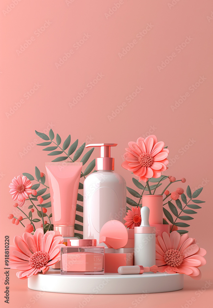 skincare product display pastel skincare product display pastel