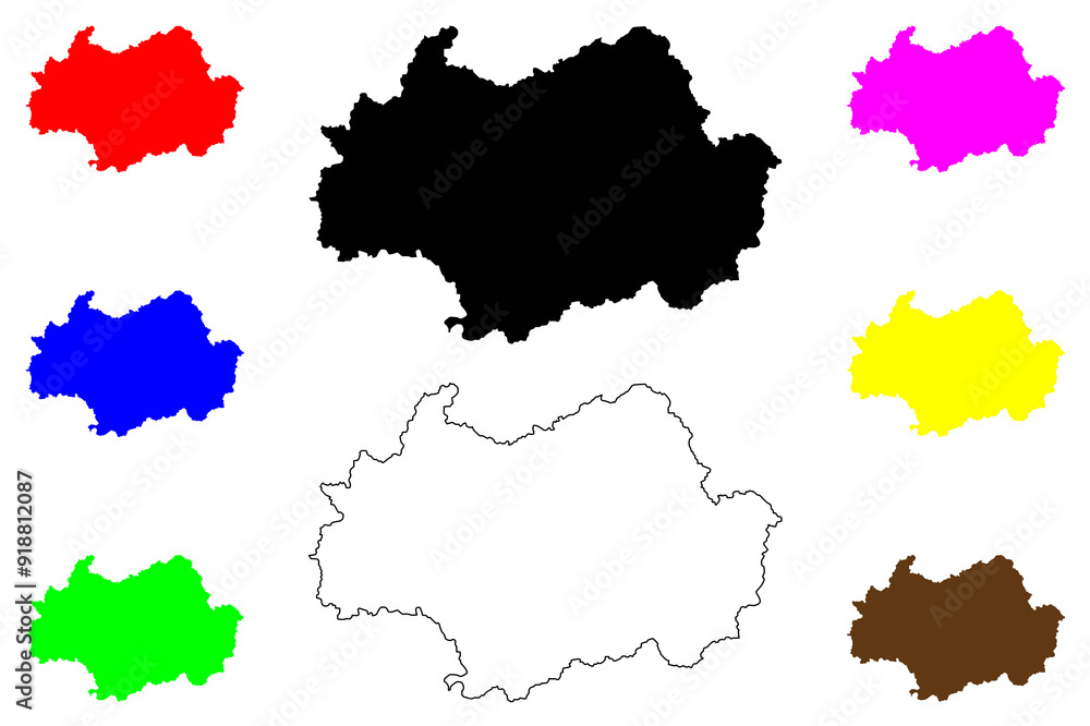 Naklejka premium Gwangju (South Korea, Republic of Korea, ROK, Special cities of South Korea) map vector illustration, scribble sketch Gwangju Metropolitan City map