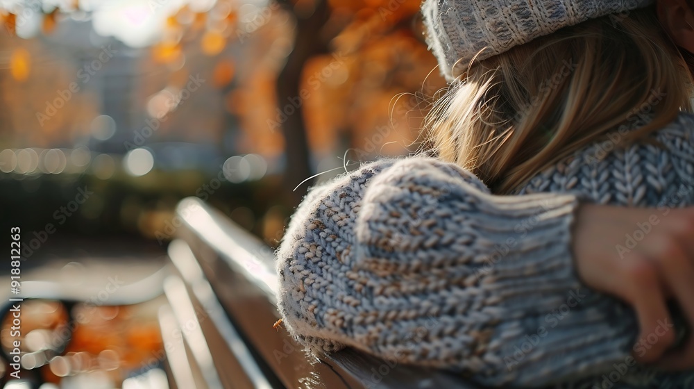 custom made wallpaper toronto digitalCloseup image of a couple sitting together and on a wooden bench depicting a cozy athome scene Woman holding her boyfriend or husband arm : Generative AI