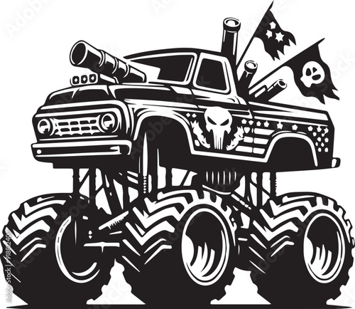 Unique Monster Truck art silhouette