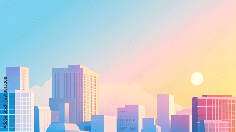 Modern Urban Skyline with Clean Lines and Fresh Design Under Clear Blue Sky Modern Urban Skyline with Clean Lines and Fresh Design Under Clear Blue Sky