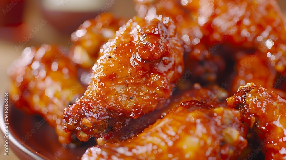 Partial close up of tasty and appetizing baked chicken wings and legs on plate Unhealthy eating and fast food Fried cooked highcalorie snack for leisure Red background Studio shoot Cop : Generative AI Partial close up of tasty and appetizing baked chicken wings and legs on plate Unhealthy eating and fast food Fried cooked highcalorie snack for leisure Red background Studio shoot Cop : Generative AI
