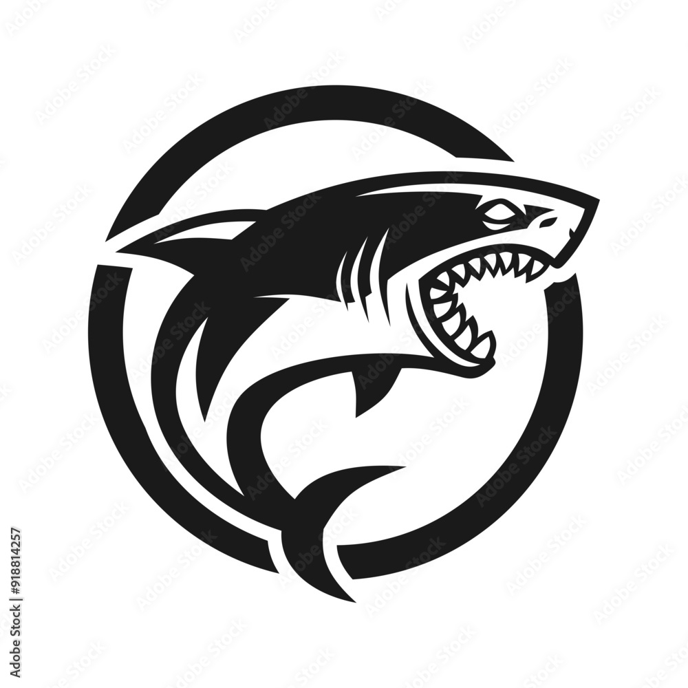 Naklejka premium shark logo template. vector illustration