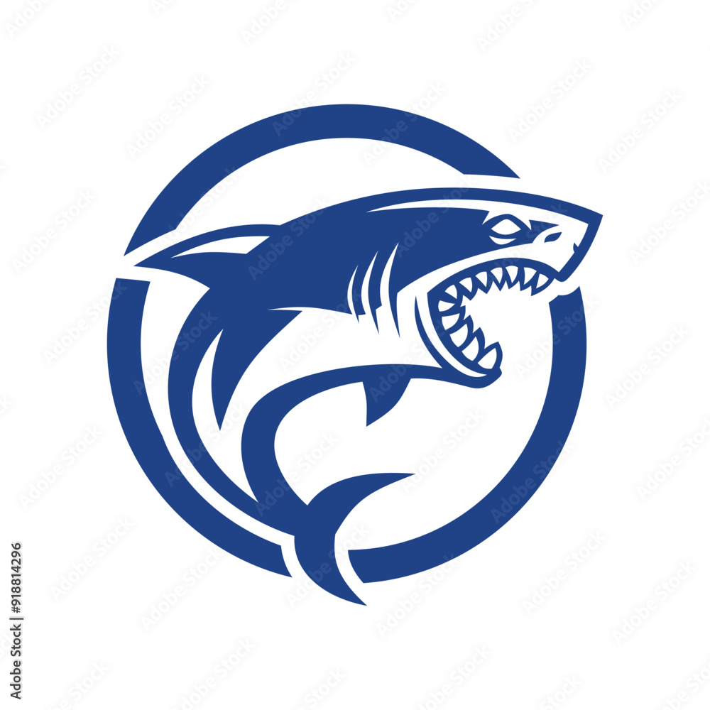 Naklejka premium shark logo template. vector illustration