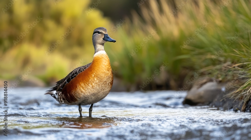 A Ruddy Shelduck in a River