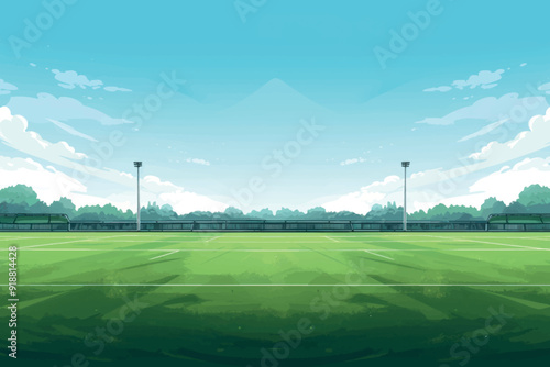 Lush green sports field scenery