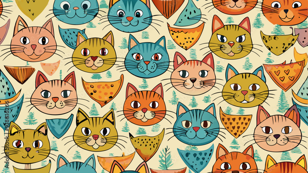 seamless pattern with funny owls