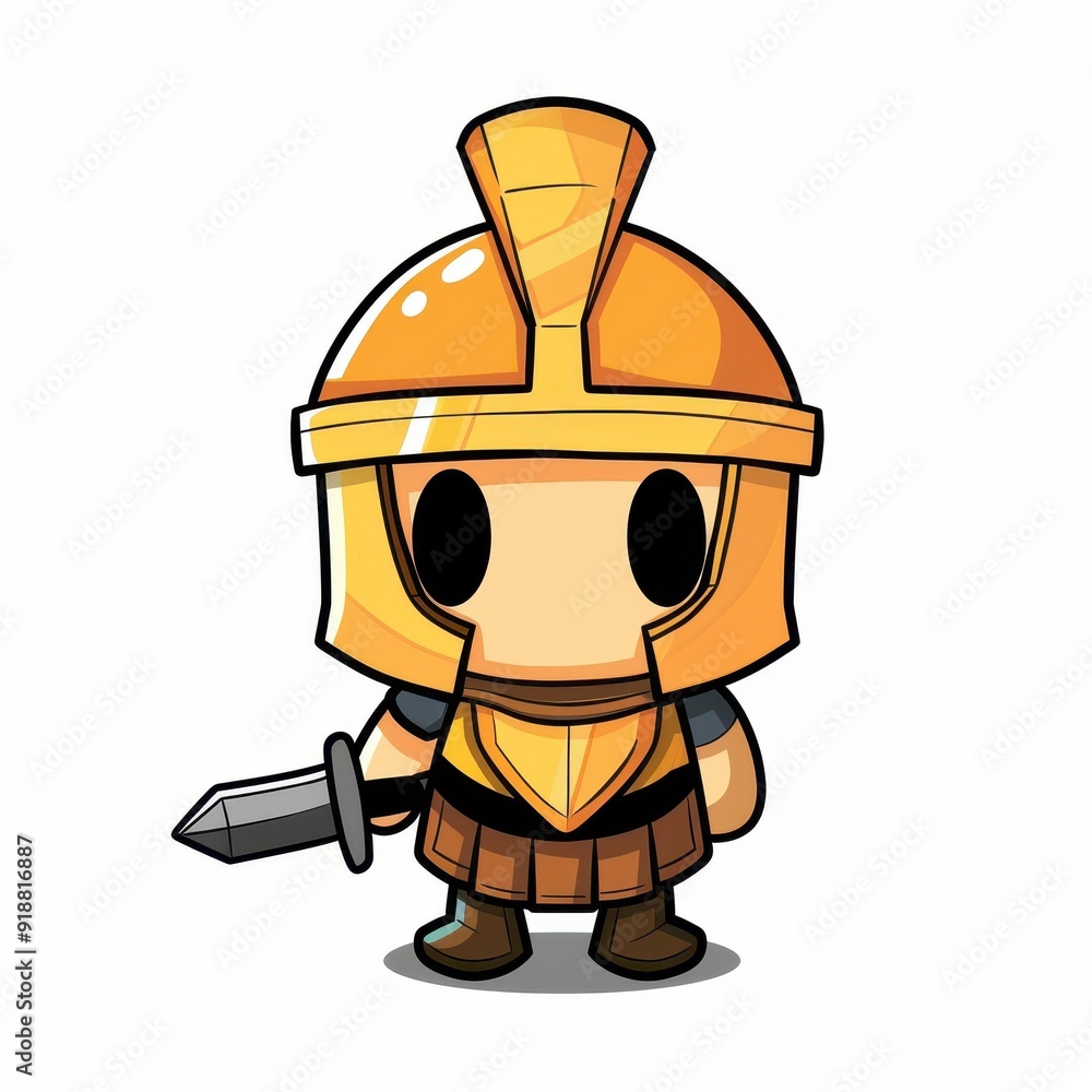 A cute and fierce mascot character in a spartan style, showcasing the perfect blend of strength and kawaii charm in a front view doodle. A cute and fierce mascot character in a spartan style, showcasing the perfect blend of strength and kawaii charm in a front view doodle.