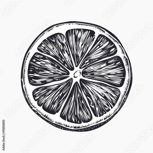 Detailed citrus fruit illustration