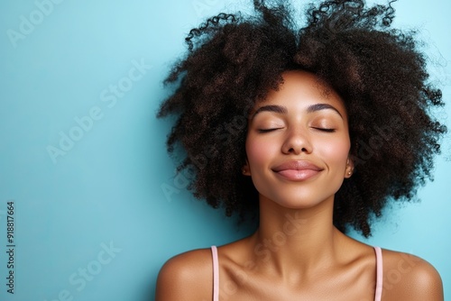 Portrait of beautiful woman with eyes closed