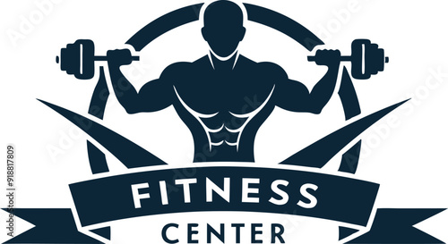 Fitness center icon logo vector illustration 