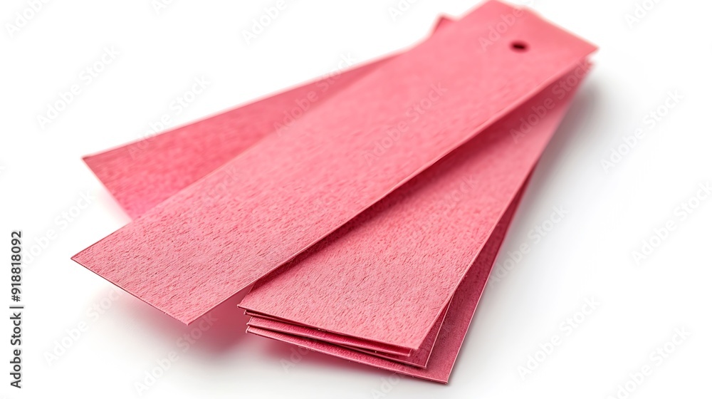 Pink blank paper bookmark isolated on white background : Generative AI Pink blank paper bookmark isolated on white background : Generative AI