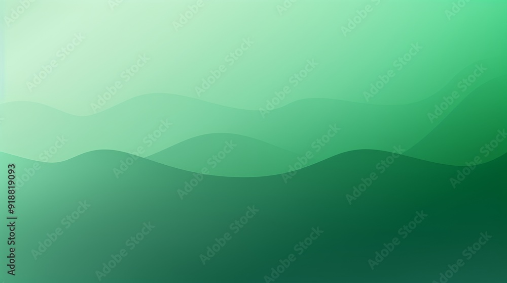 Soft gradients of green create a peaceful, abstract landscape with flowing wave shapes that evoke a sense of calm Soft gradients of green create a peaceful, abstract landscape with flowing wave shapes that evoke a sense of calm