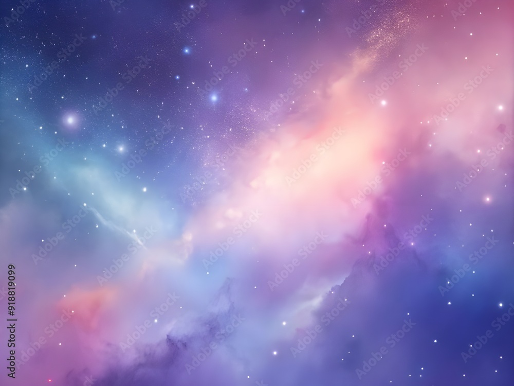 Naklejka premium Stellar Breeze: Soft Pastel Galaxy Gradient Smooth Background