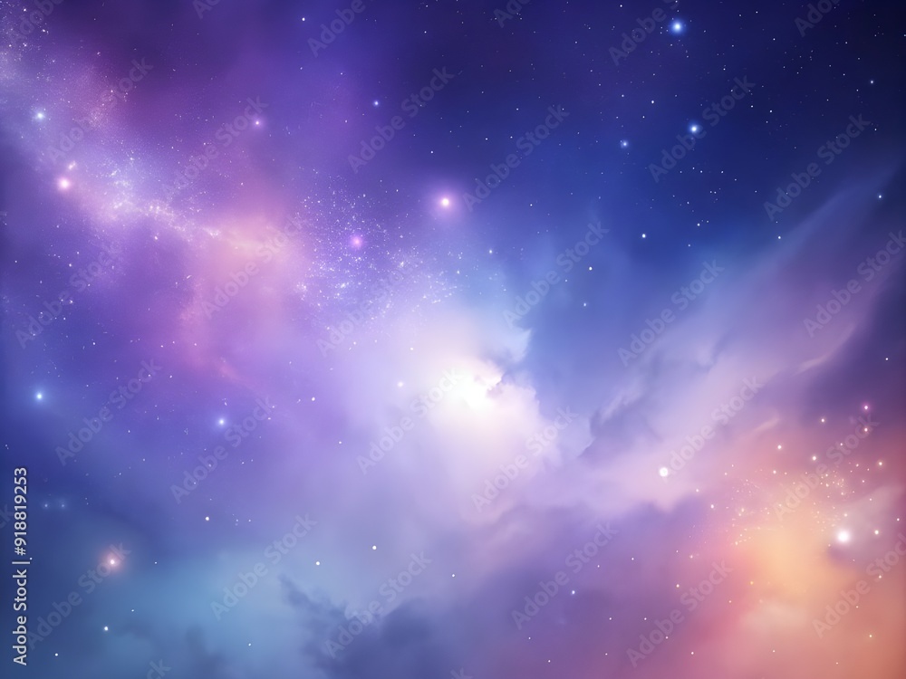 Obraz premium Stellar Breeze: Soft Pastel Galaxy Glow Gradient Space Background