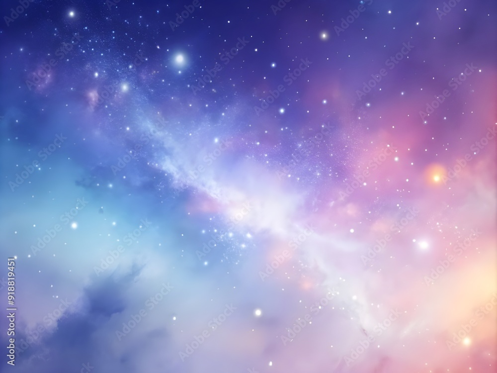 Obraz premium Stellar Breeze: Soft Pastel Galaxy Glow Gradient Space Background