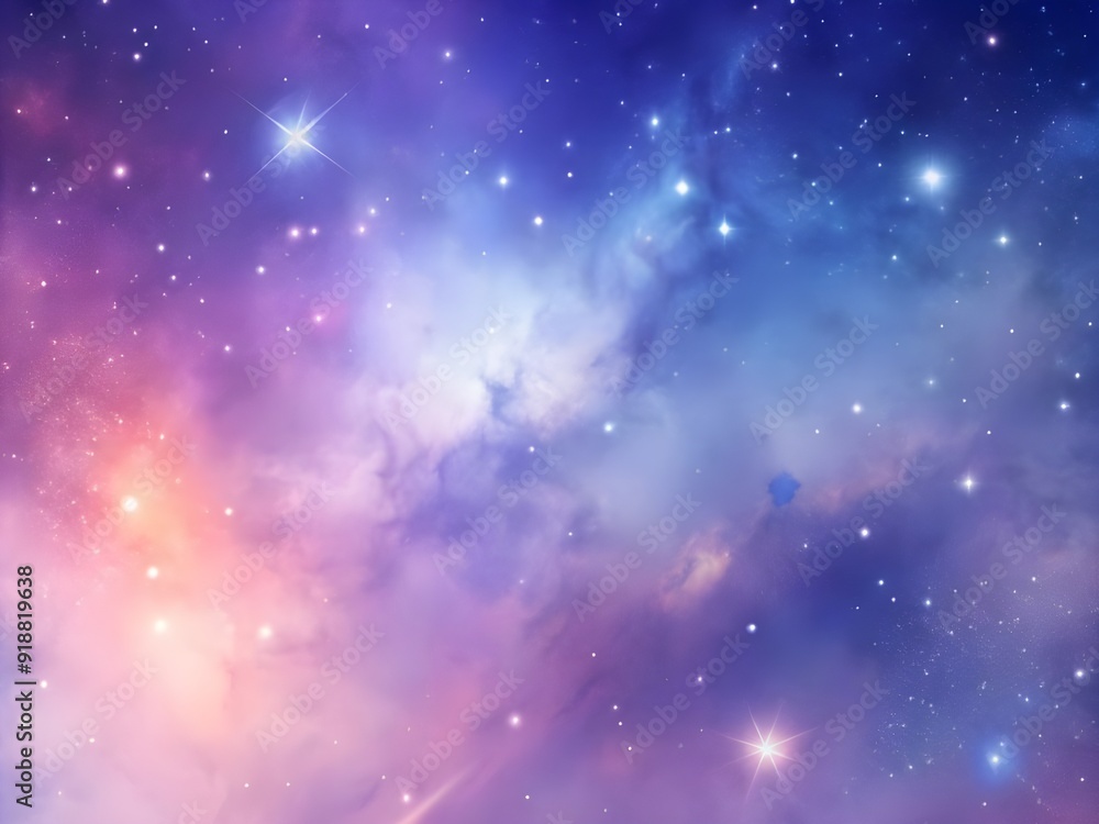 Obraz premium Stellar Breeze: Soft Pastel Galaxy Glow Gradient Space Background