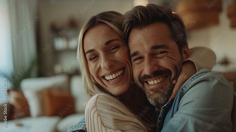 A beaming Caucasian man and woman embrace in their spacious justpurchased apartment symbolizing a fresh start They wear casual attire in a room awaiting furnishing : Generative AI A beaming Caucasian man and woman embrace in their spacious justpurchased apartment symbolizing a fresh start They wear casual attire in a room awaiting furnishing : Generative AI