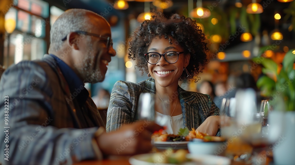 Two diverse colleagues enjoying a casual business lunch at a vibrant restaurant sharing a moment of camaraderie over a delicious meal : Generative AI Two diverse colleagues enjoying a casual business lunch at a vibrant restaurant sharing a moment of camaraderie over a delicious meal : Generative AI