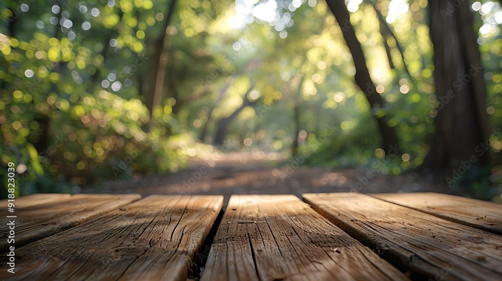 Wooden board empty table in front of blurred background Perspective brown wood over blur trees in forest can be used mock up for display or montage your products : Generative AI Wooden board empty table in front of blurred background Perspective brown wood over blur trees in forest can be used mock up for display or montage your products : Generative AI