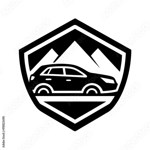 Creative car logo design silhouette vector Illustration