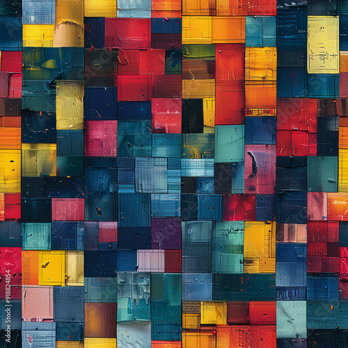Colorful Collage with Interesting Texture and Depth