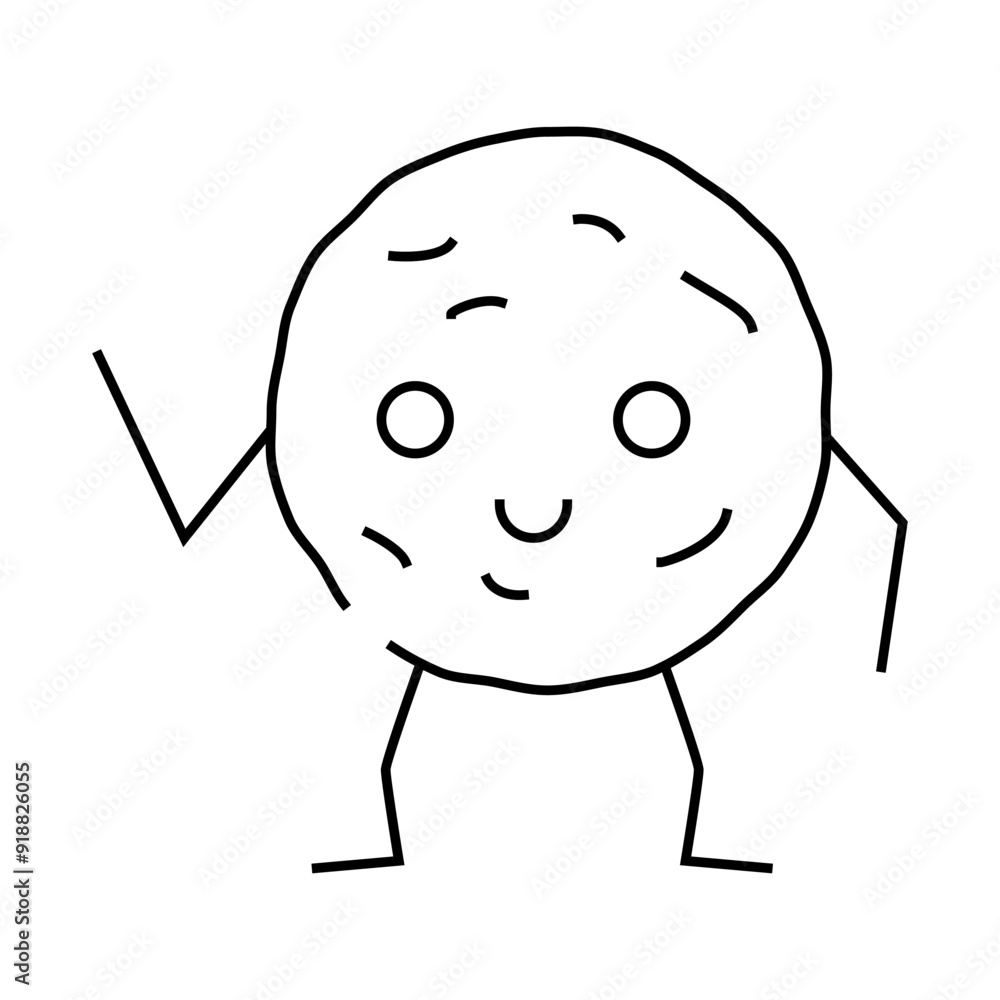 cookie dessert character line icon vector. cookie dessert character sign. isolated contour symbol black illustration cookie dessert character line icon vector. cookie dessert character sign. isolated contour symbol black illustration