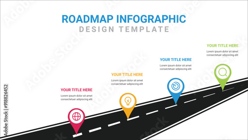 4 Steps Roadmap Infographic Design Template