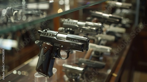 Wallpaper Mural Pistols for sale on display at gun shop Torontodigital.ca