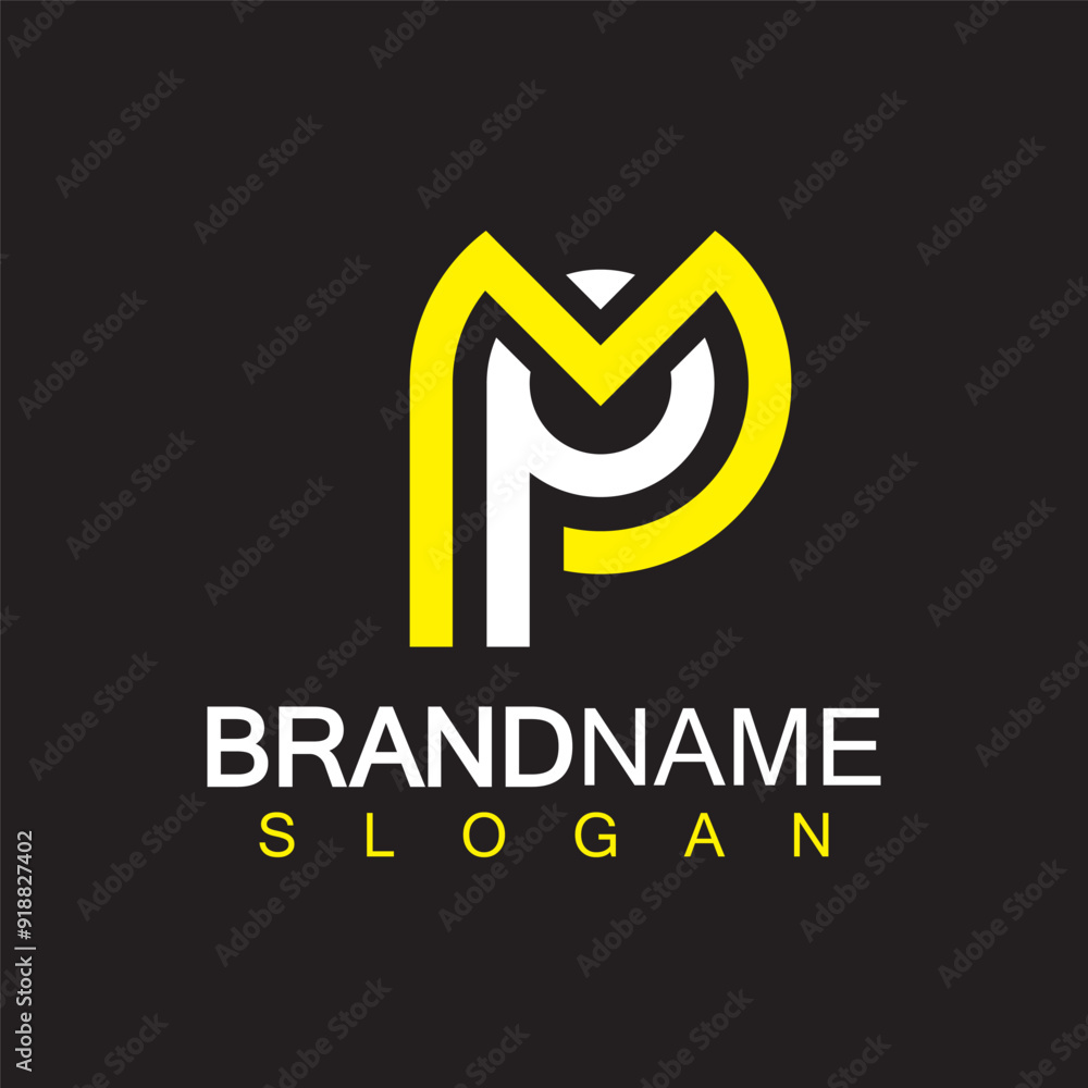 Alphabet Letters PM or MP logo design template Alphabet Letters PM or MP logo design template