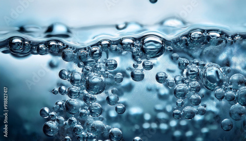 Bubbles in water with transparent background