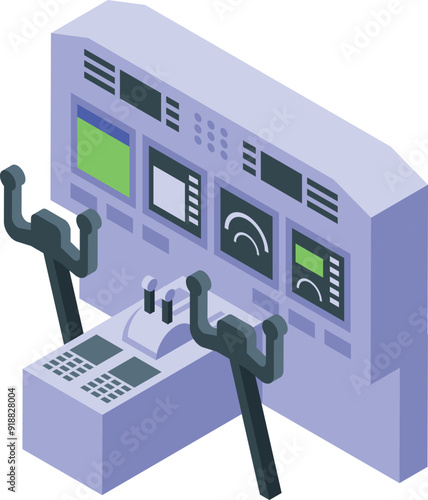 Airplane control panel with multiple buttons, screens and levers