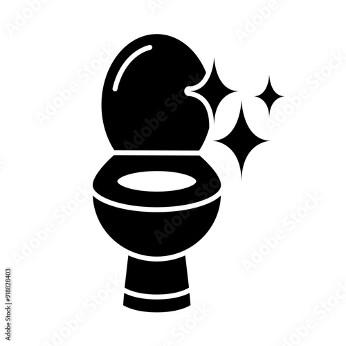 Toilet cleaning bowl black line icon. Bathroom cleaning. Restroom or bathroom symbol or logo. Vector toilets man or woman urinate to cleanup. Toilet equipment. Vector Illustration.