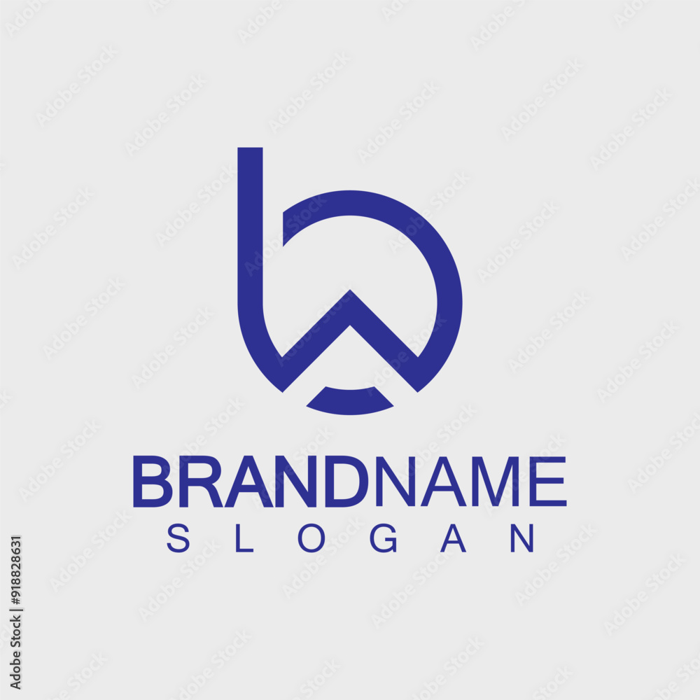 Alphabet Letters BW or WB logo design template Alphabet Letters BW or WB logo design template