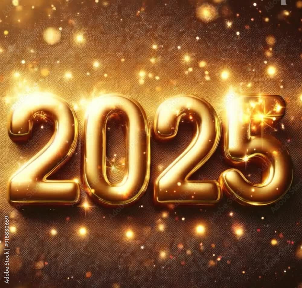 Golden '2025': Ringing in the New Year with a Glittering Gold Backdrop Golden '2025': Ringing in the New Year with a Glittering Gold Backdrop