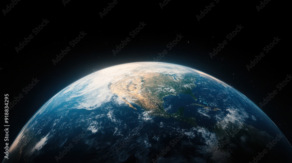 Obraz premium Shielding Our Home: Abstract Surreal Representation of Earth with Protective Ozone Layer Signifying Environmental Preservation