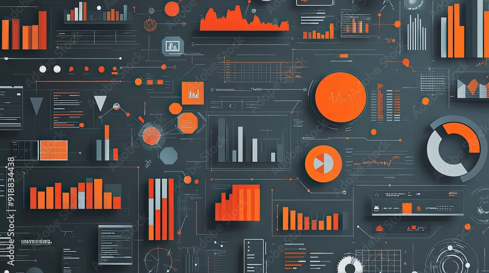 A gradient grey background with business icons and patterns. A gradient grey background with business icons and patterns.