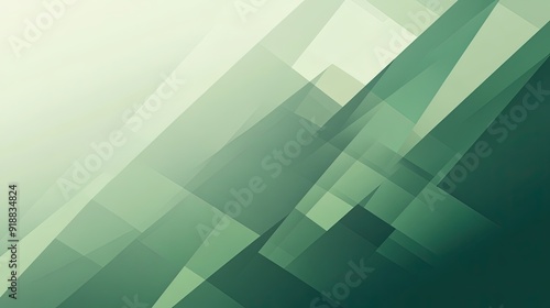 A gradient green background with abstract geometric patterns.