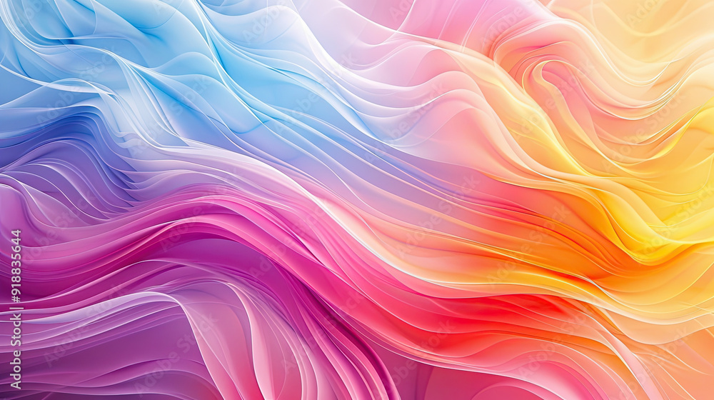 Abstract art background with dreamy gradient colors,geometric wave abstract design concept