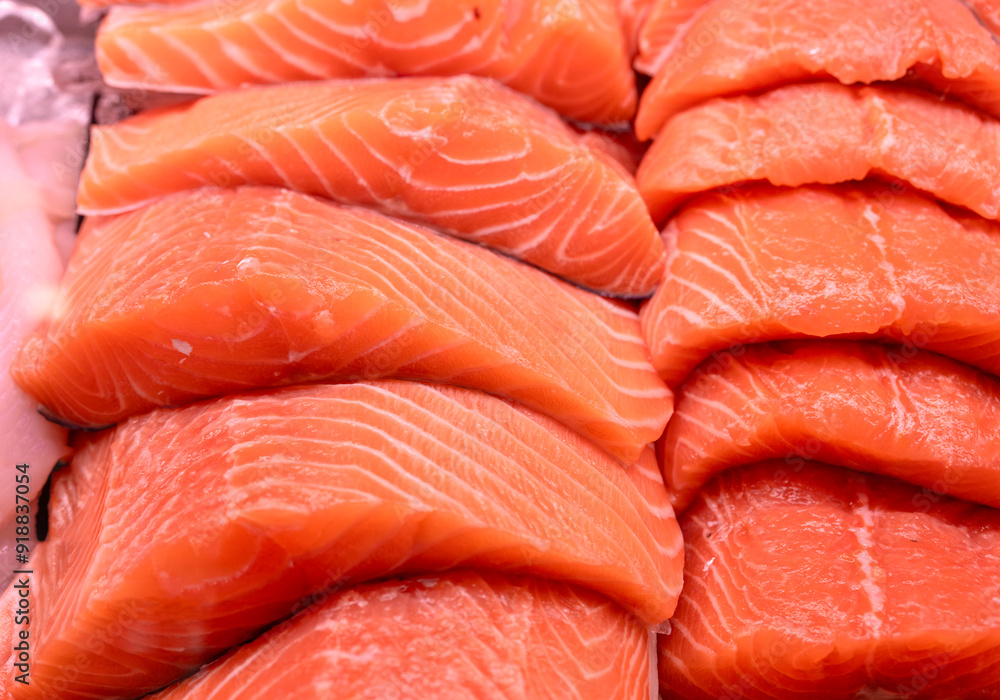 raw salmon fish fillet as food background raw salmon fish fillet as food background
