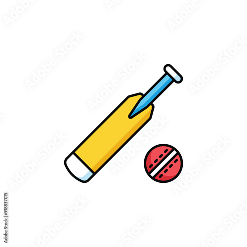 Cricket icon design with white background stock illustration