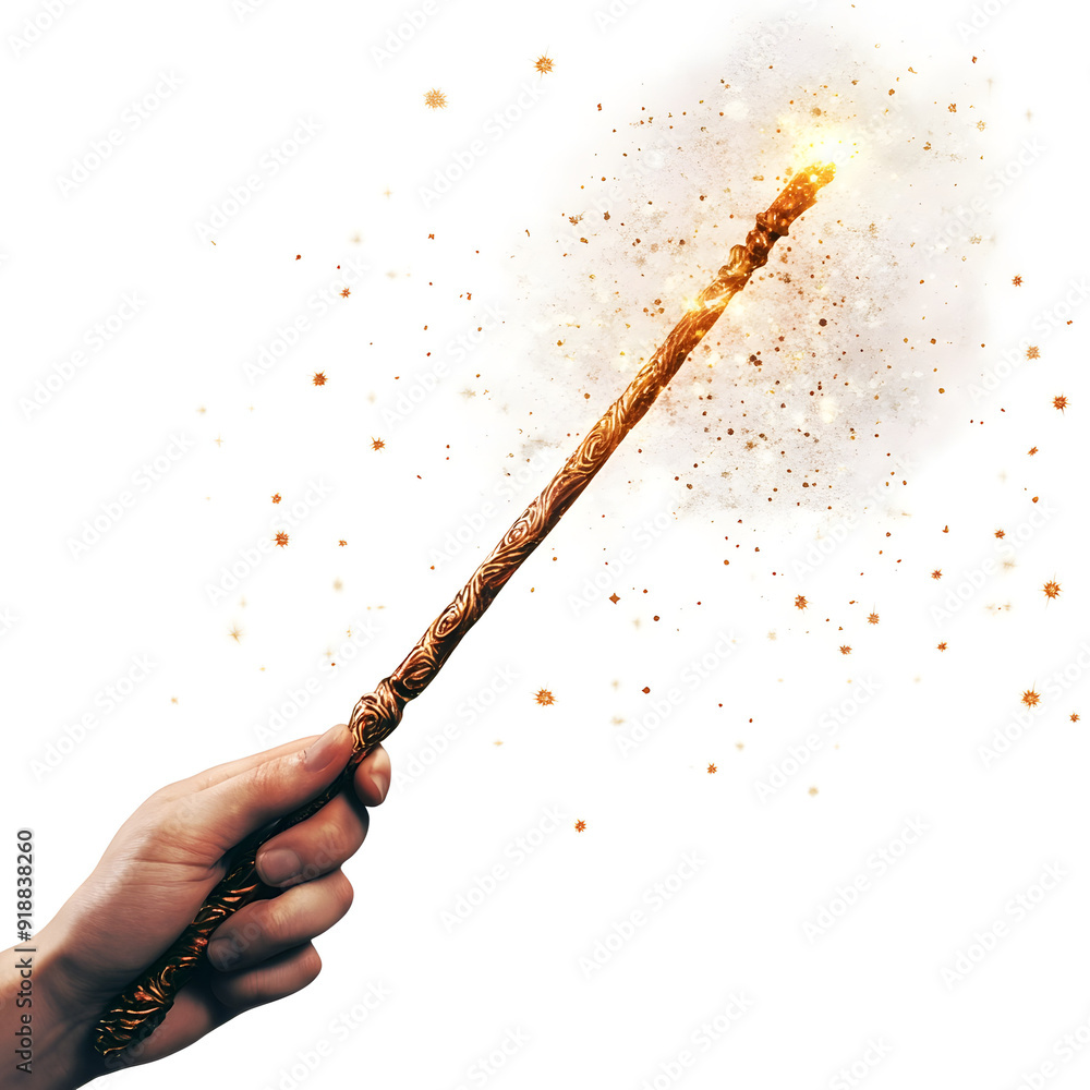 Remove the Background, Leave the Wand in White Background Remove the Background, Leave the Wand in White Background