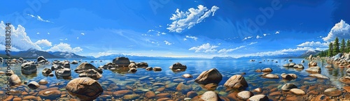 Lake Tahoe's Crystal Clear Waters on a Sunny Day